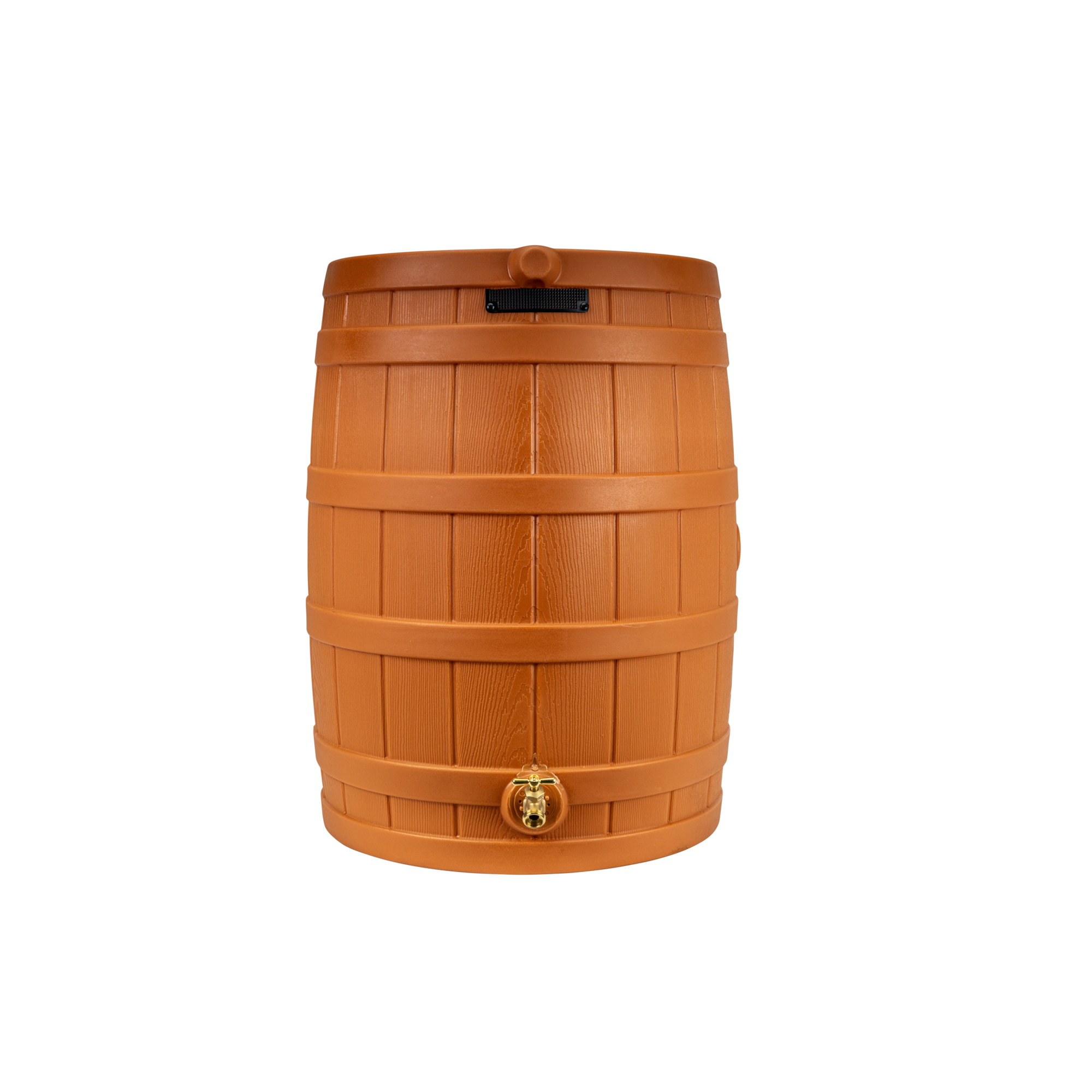 Good Ideas Rain Wizard Rain Barrel — 50 Gallons, Terra Cotta, Faux Oak, BPA-Free, Model# RW50-TC